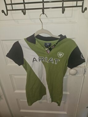 Ariat Kids' Green & White Polo Top